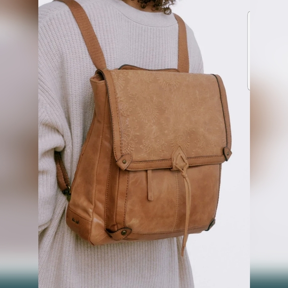 The Sak Leather Floral Embossed Ventura Convertible Backpack main image 8